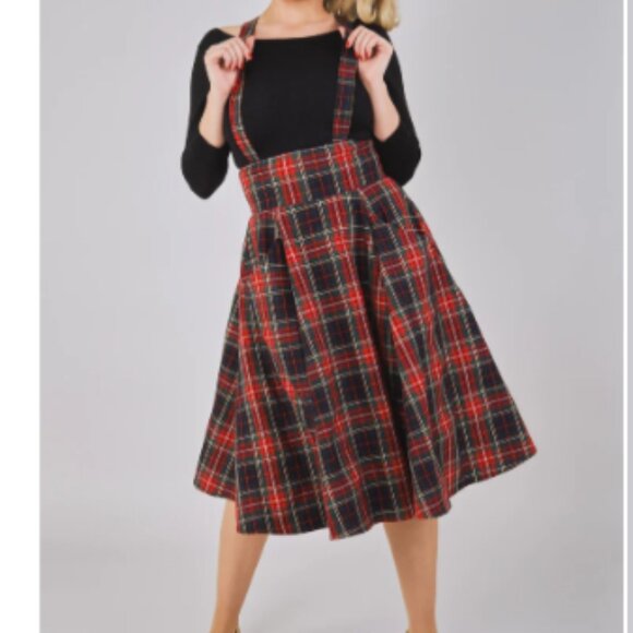 Collectif Alexa Giles Plaid Swing Skirt NWT US Size 16 Pinup Rockabilly Retro - Picture 2 of 12